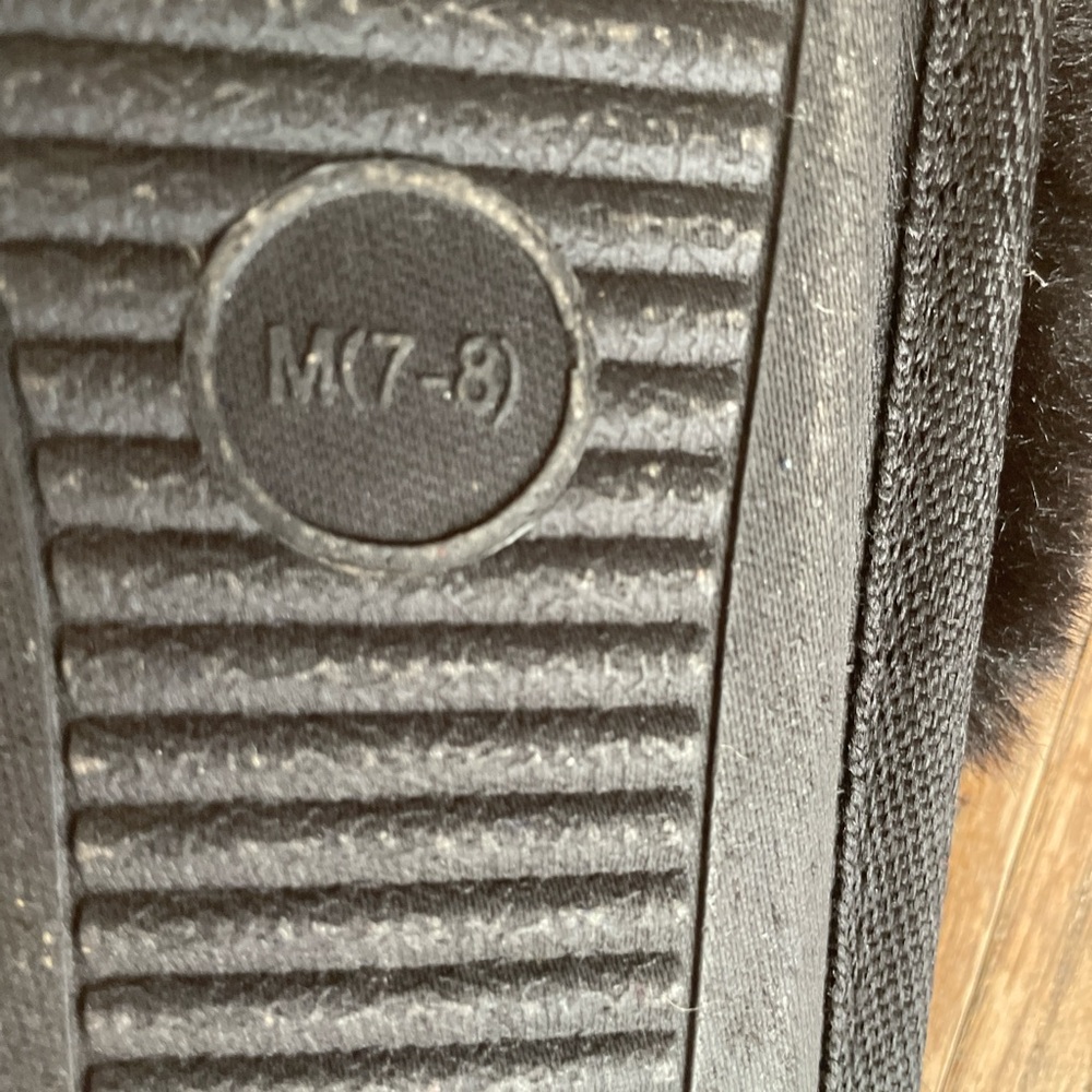 Jessica Simpson Fuzzy Black Slippers - Picture 2 of 2